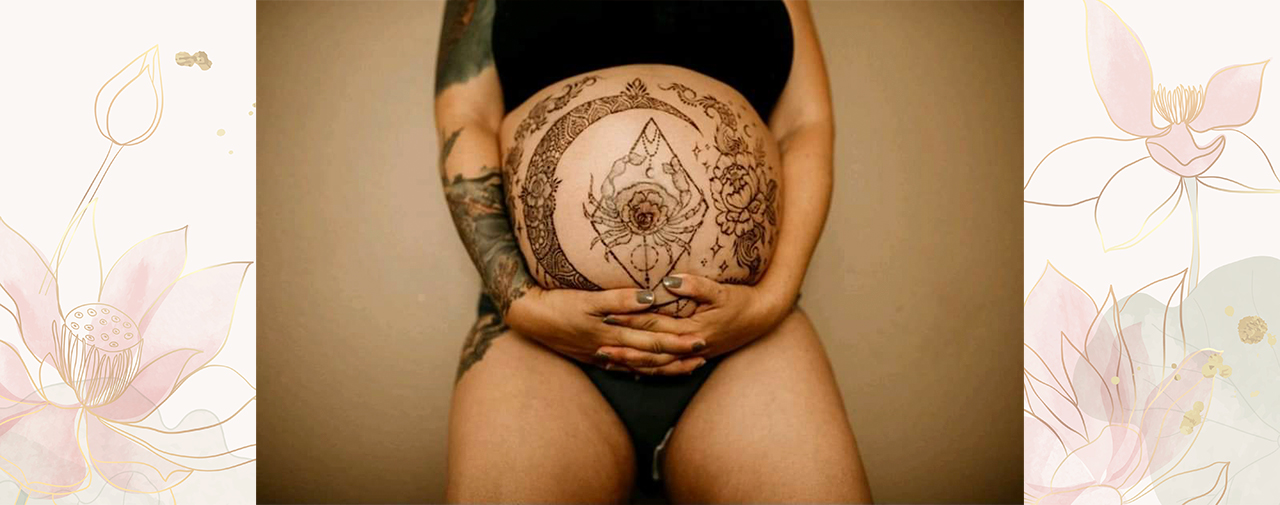 Expectant Mother with Belly Tattoo